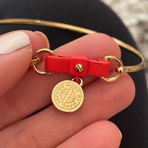 Marc by Marc Jacobs Gold Bangle with Red bow Accent